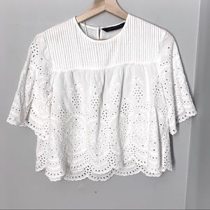 Zara white lace top